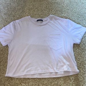 light purple crop t-shirt with pocket
